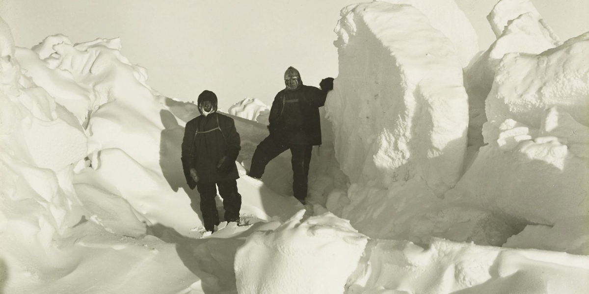 Frank Wild and Ernest Shackleton on Imperial Trans-Antarctic Expedition in 1919