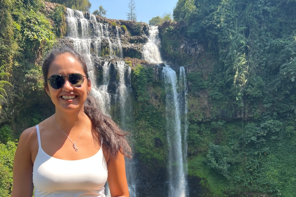 Claudia Cavero SA Expeditions in Laos waterfall