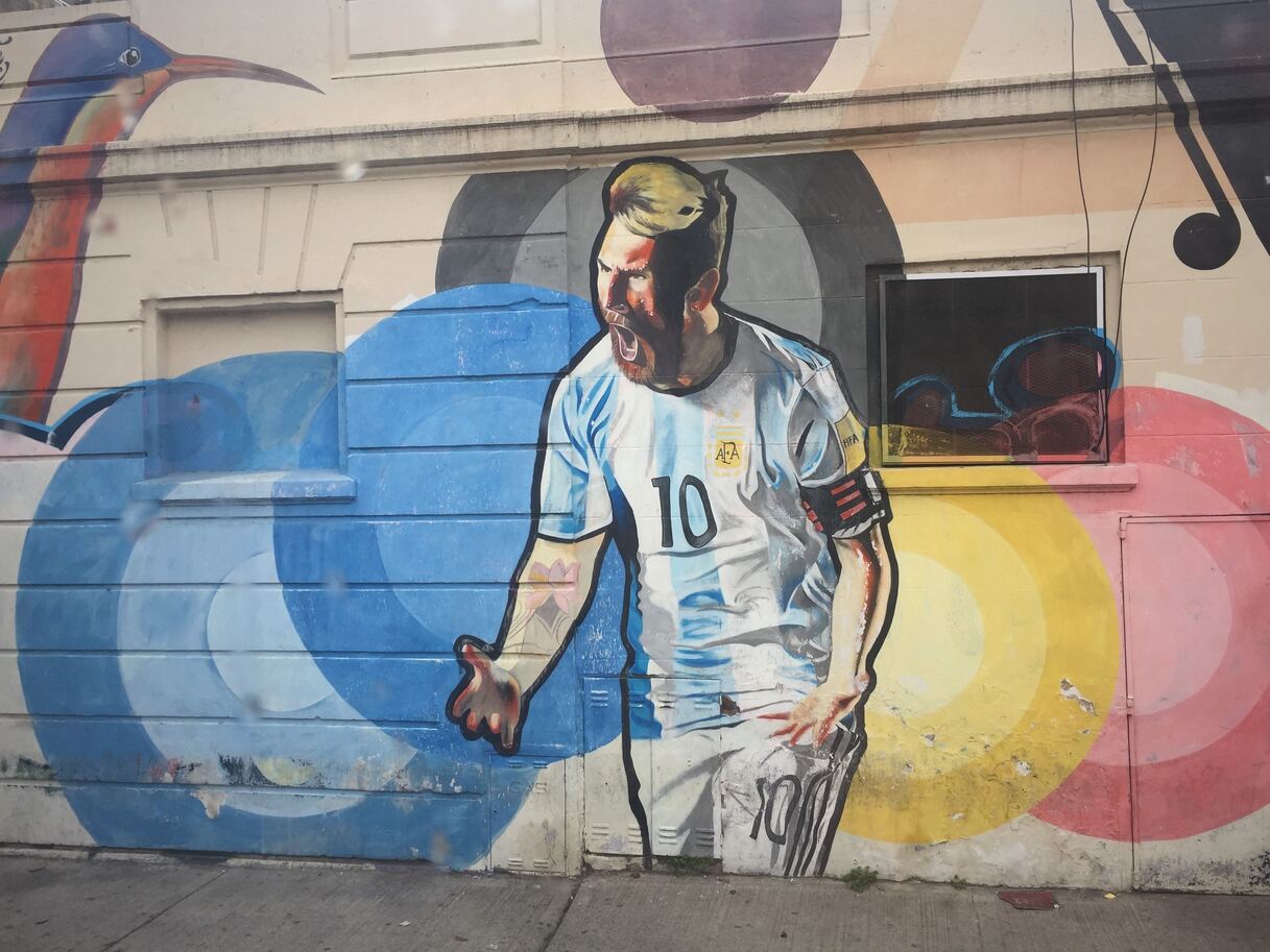 Street graffiti of Messi