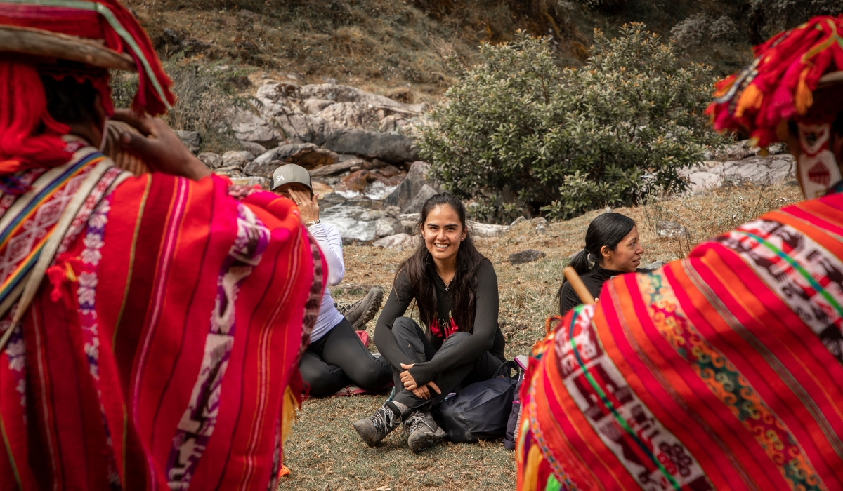 Claudia Cavero and Andean people of SA Expeditions in the Choquechaca Valley, Inca trail, Peru