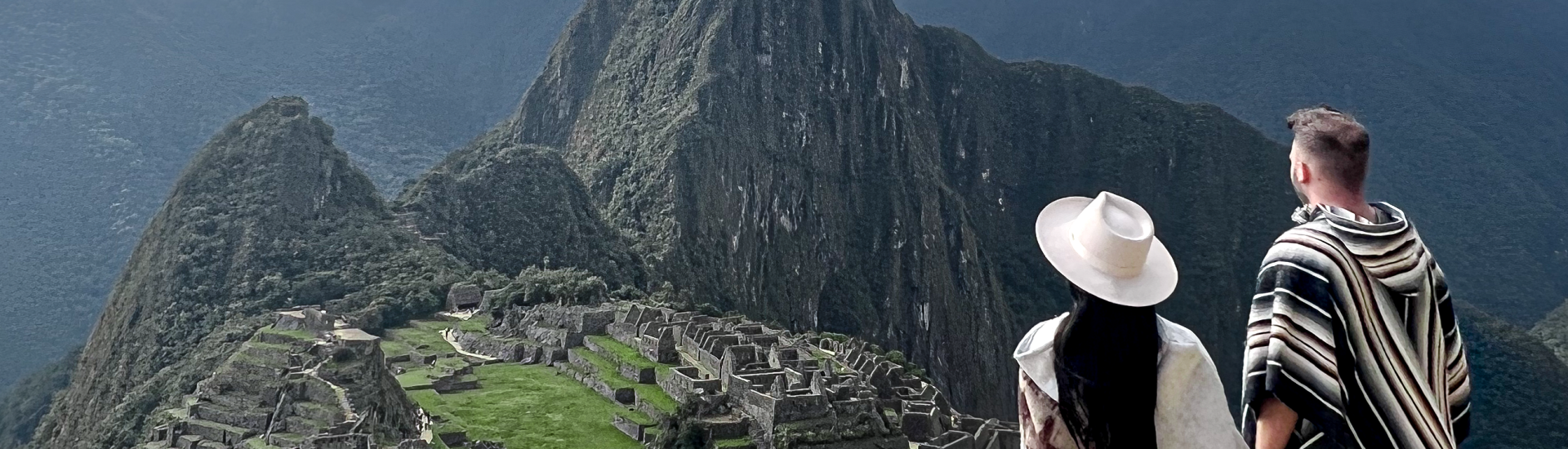 South America - two visitors in Machu Picchu