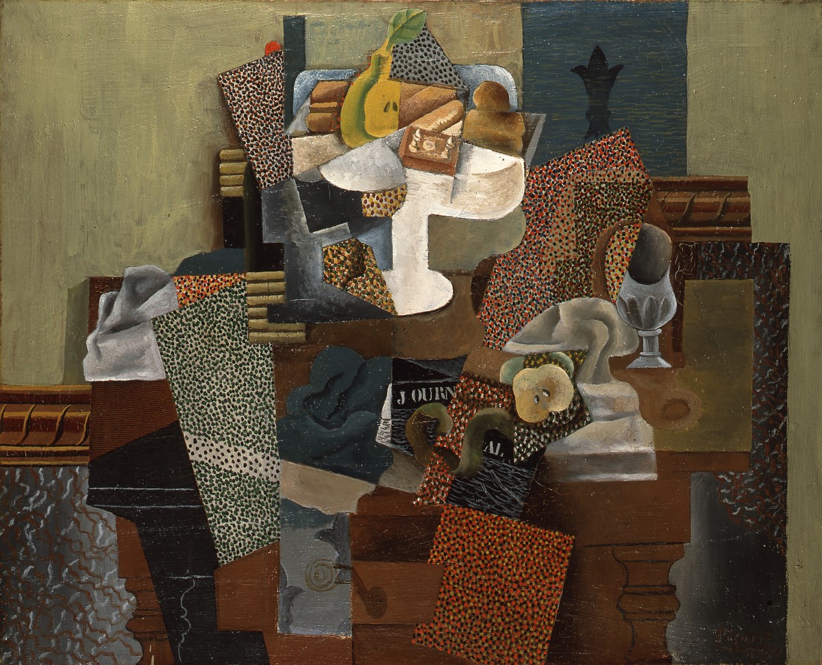 Pablo Picasso, 1914-15, Still Life with Compote and Glass, oil on canvas, Columbus Museum of Art, Ohio
