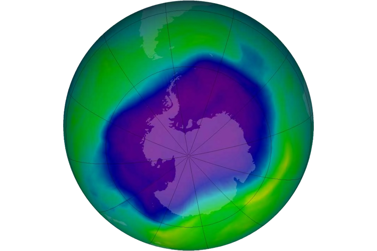 Record breaking Ozone hole over Antarctica, September 2006, recorded by NASA and NOAA