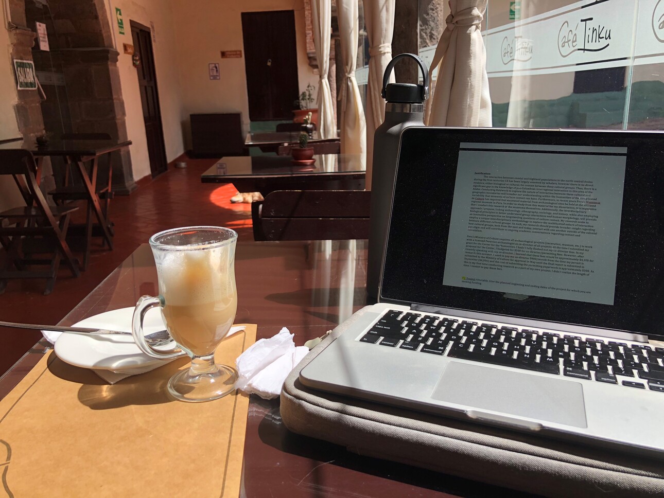 Hard at work in a Cusco café