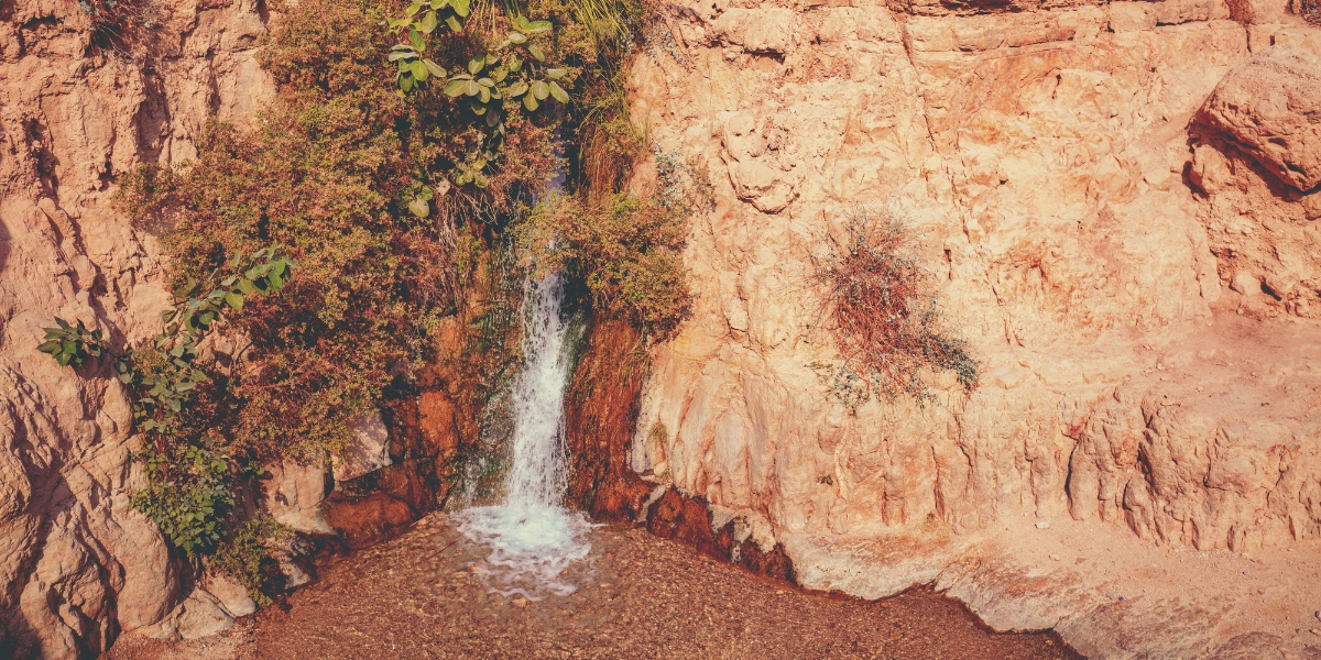 Waterfall in the Ein Gedi Oasis in Israel