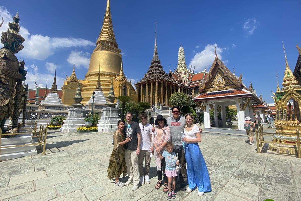 Riva Bacquet family at Grand Palace Bangkok Thailand