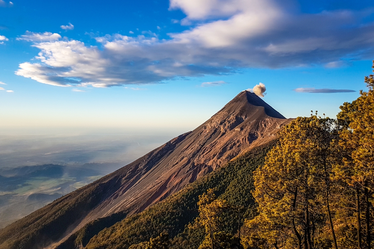 High mountain top view from Acatenango Volcano in Guatemala