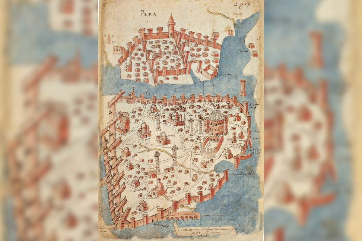 Oldest Map of Constantinople (1422) by Florentine cartographer Cristoforo Buondelmonte