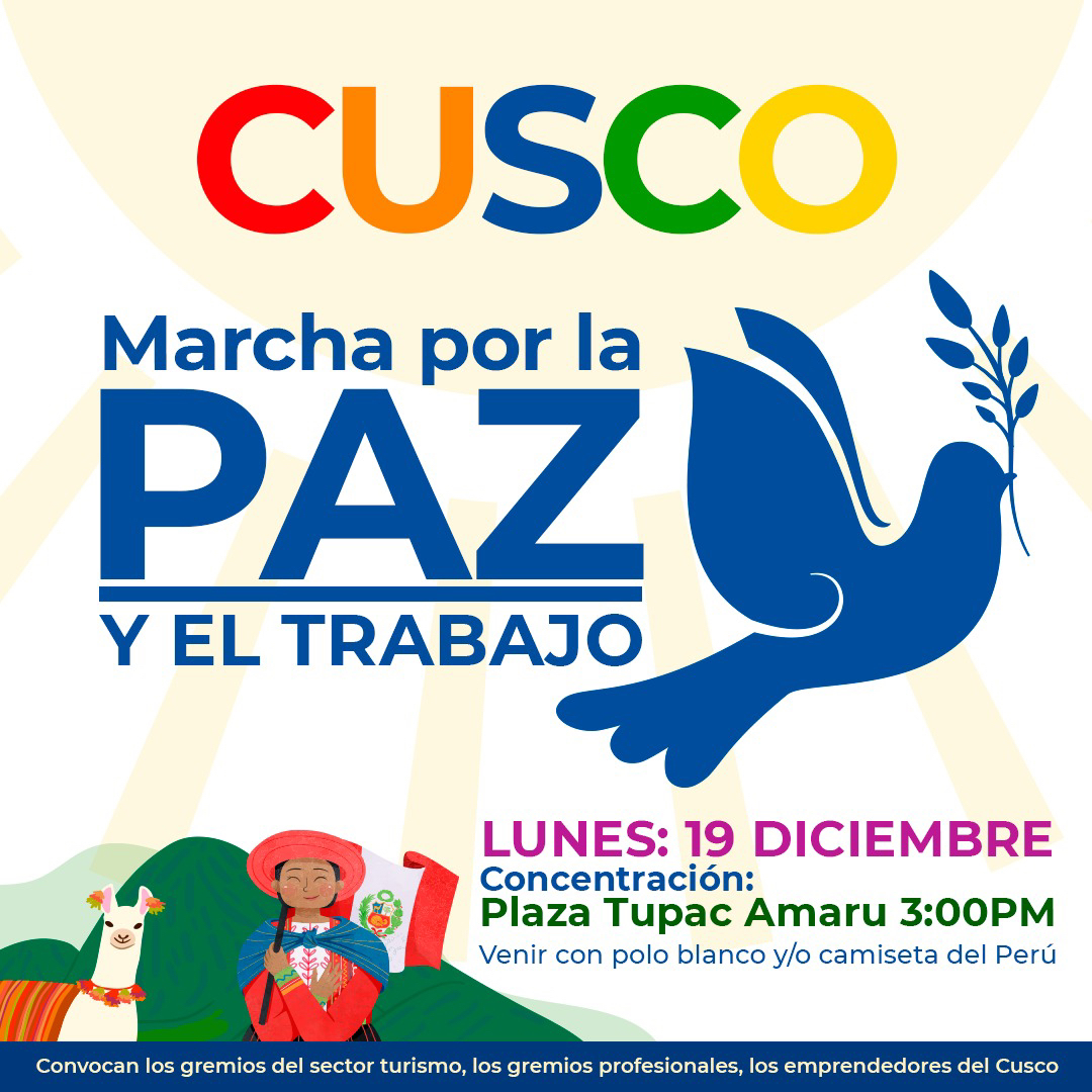 Flyer Cusco marcha por la paz peaceful protest