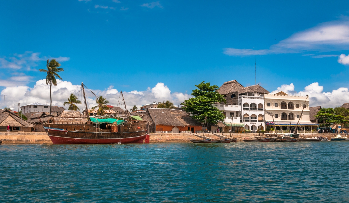 Lamu old town waterfront, Kenya, UNESCO World Heritage site