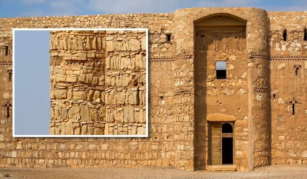 Details of desert castle Qasr Kharana near Amman, Jordan