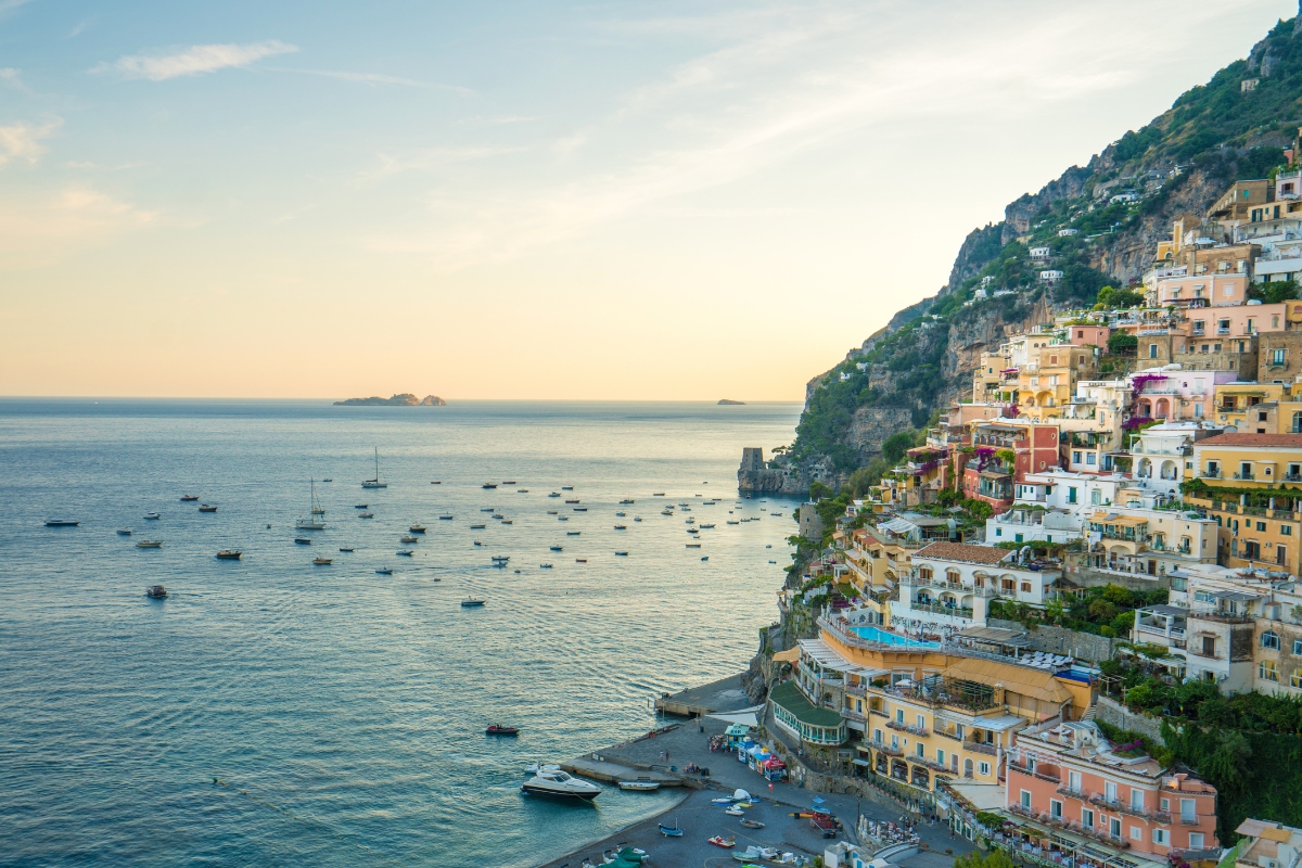 Cliffside villages and sparkling seas set the scene along Italy’s Amalfi Coast. 