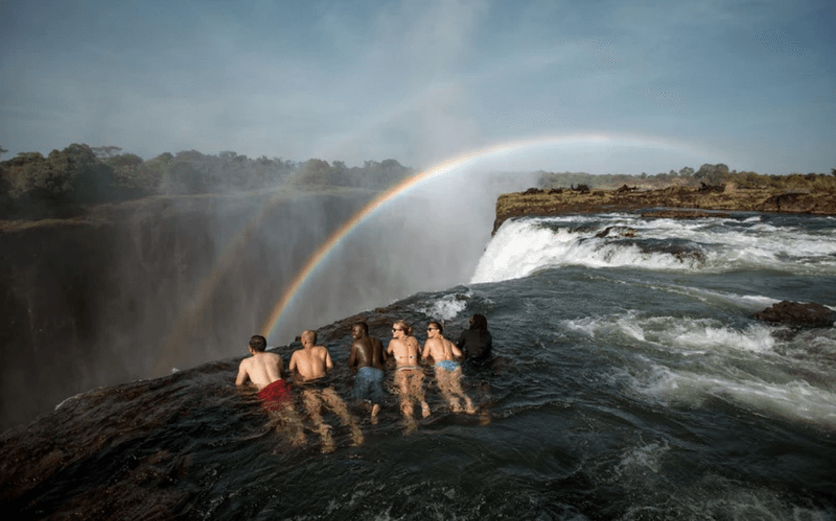 Livingstone Island Devil's Pool at Victoria Fall Zimbabwe