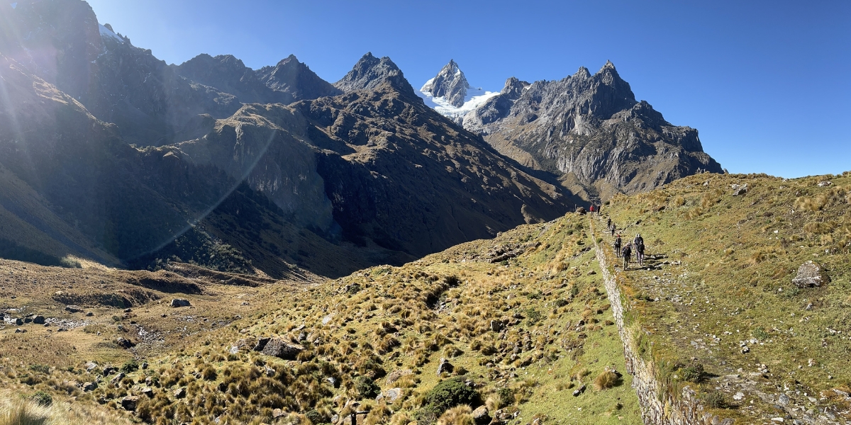SA Expeditions team hiking Vitcos trek on the Great Inca Trail