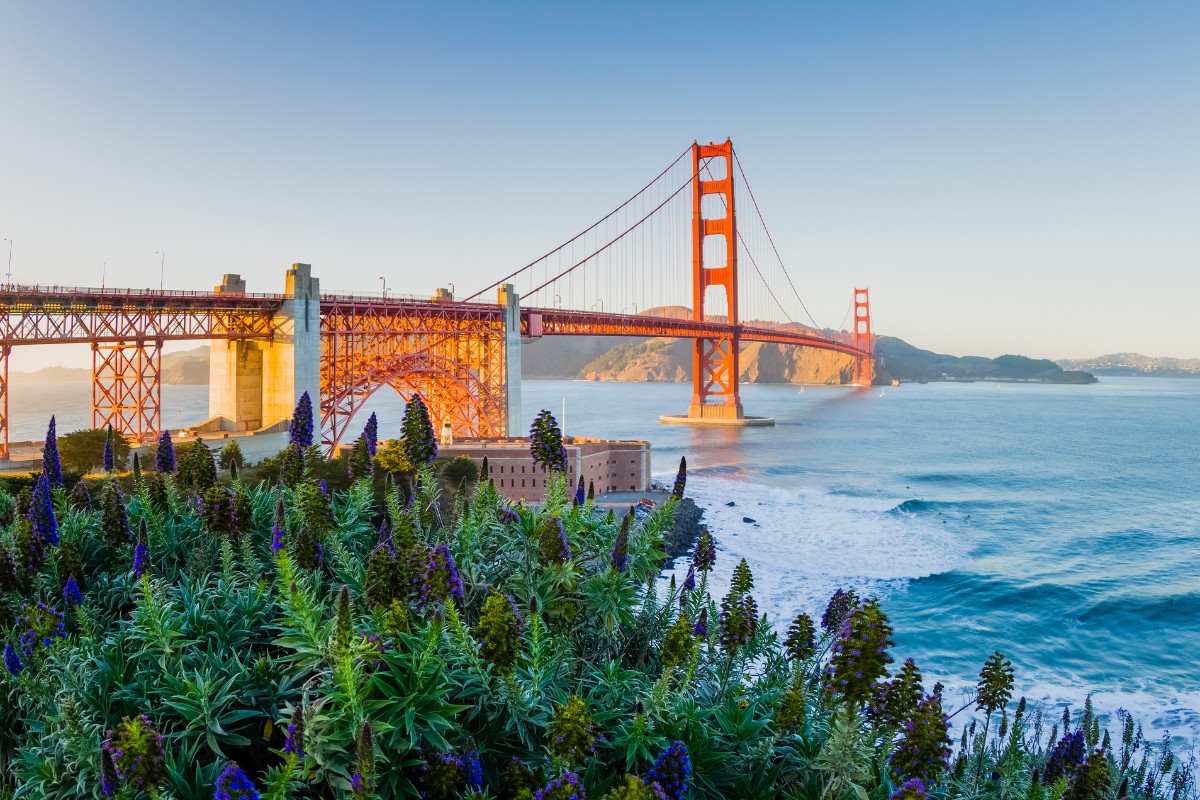 Golden Gate Bridge in the California coast