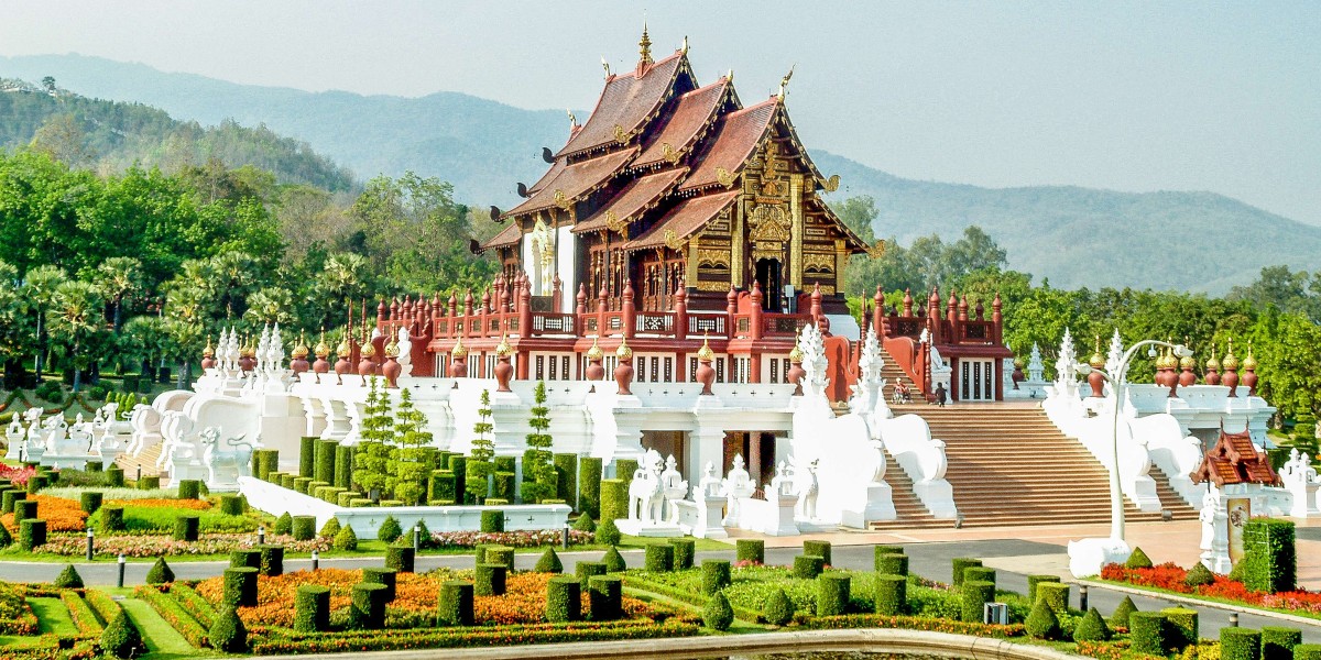 Royal Pavilion with landscape background in Chiang Mai, Thailand