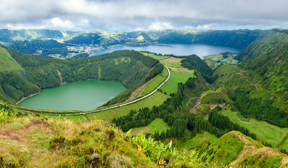Lakes of Sete Cidades and Santiago on São Miguel Island, Azores, Portugal