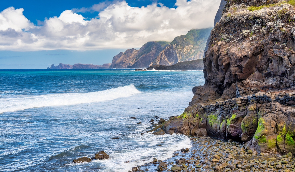 Coast of Praia Do Faial in Madeira, Faial Island, Portugal