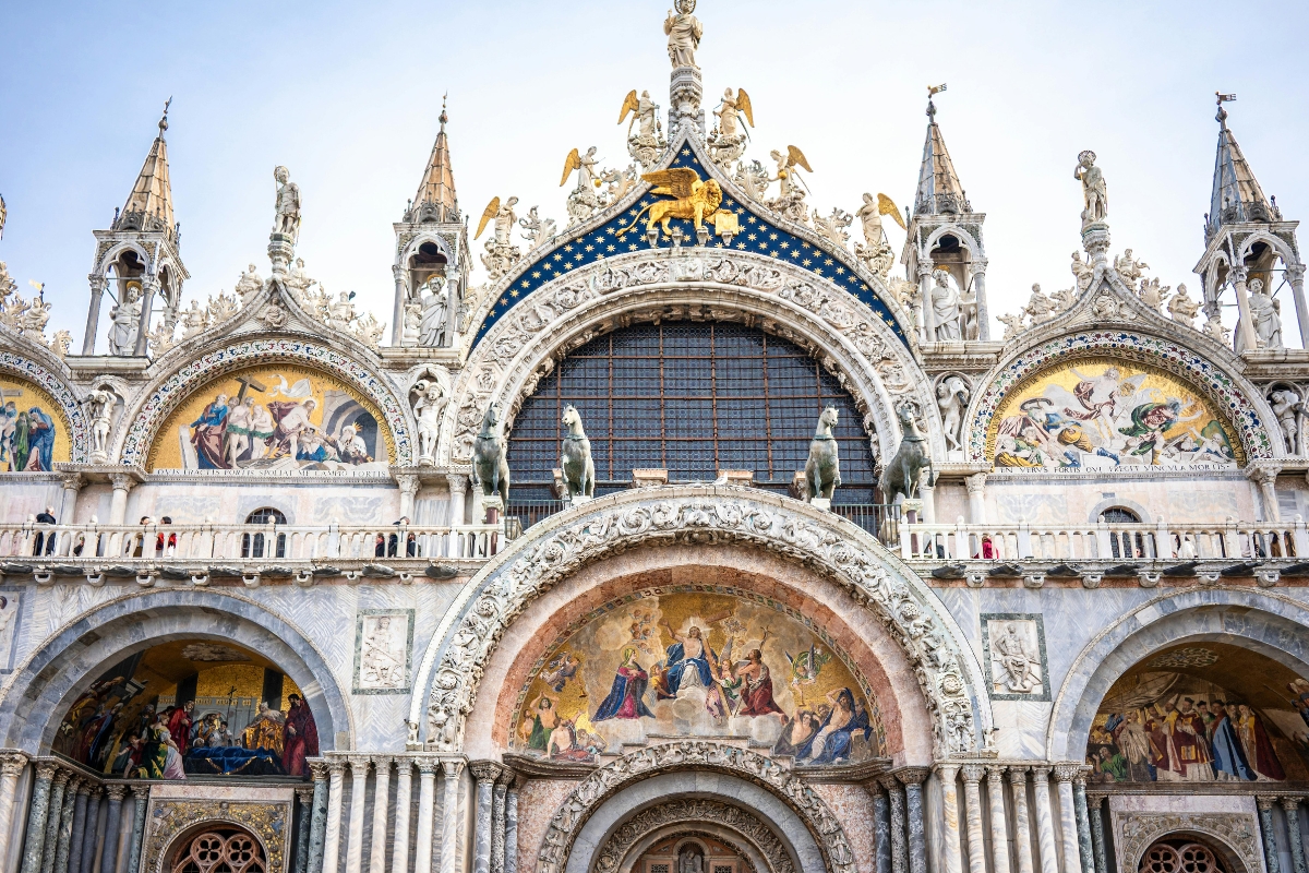 St. Mark's Basilica Facade in Venice. 