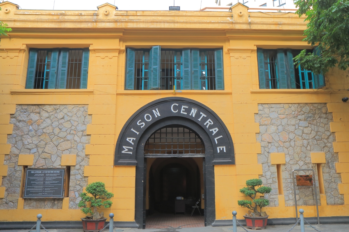 Front of Hoa Lo Prison in Hanoi, Vietnam