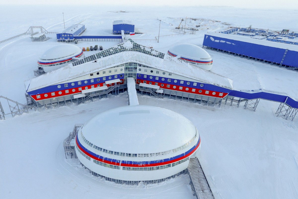 Nagurskoye Russian airfield military base in the remote Arctic