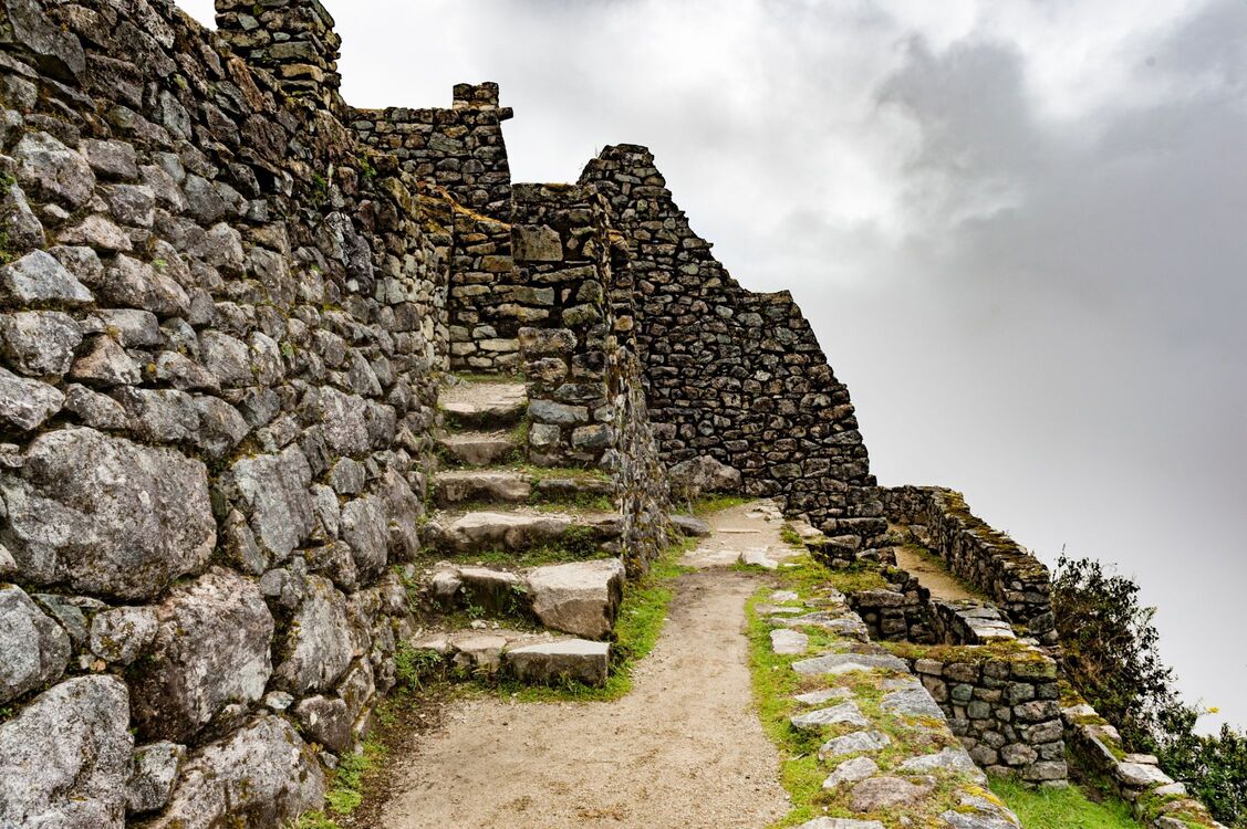Machu Picchu stone staircase