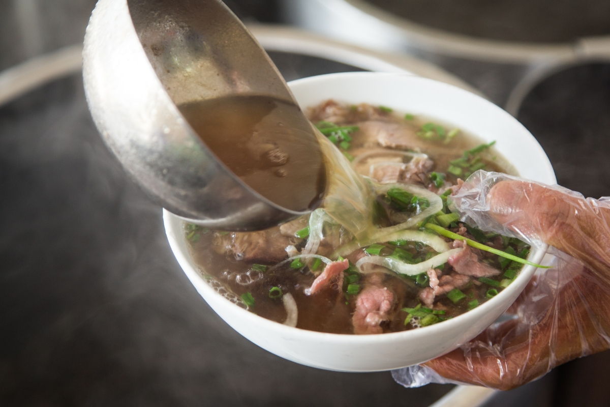 Pho soup broth, Vietnamese cuisine in Vietnam