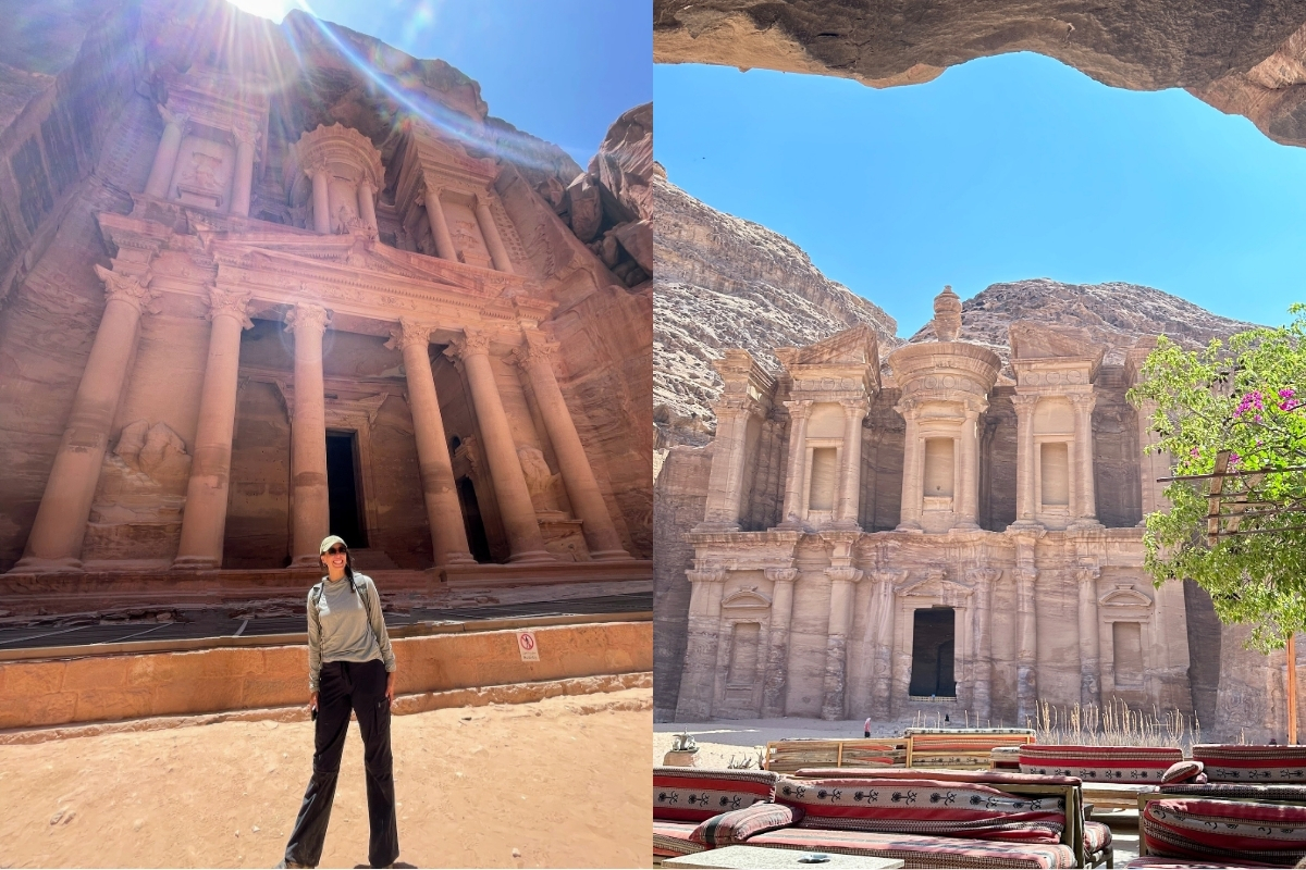 Taking the back door into Petra, Isabel hikes past ancient tombs and temples to stand before the Monastery and the iconic Treasury. (Photo: Isabel Falls) 