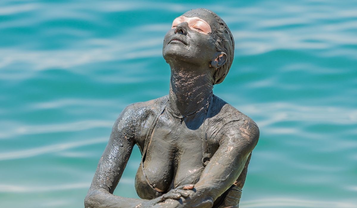 Mud bath in the Dead Sea in Jordan