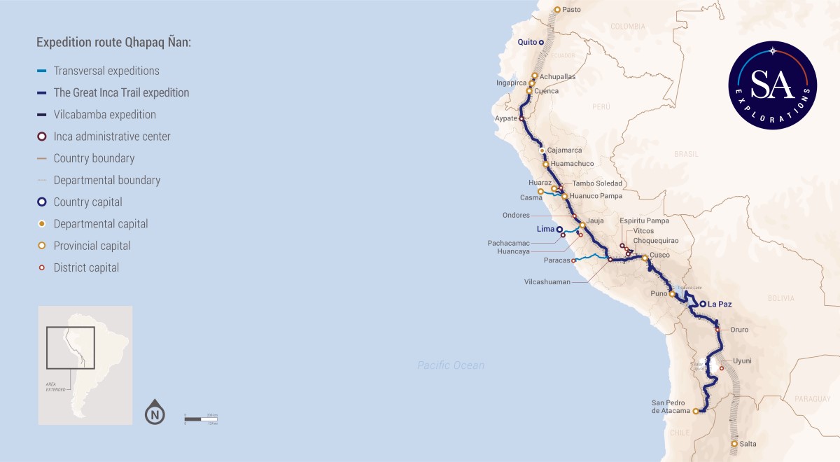 MAP - Qhapaq Nan, The Great Inca Trail Expedition