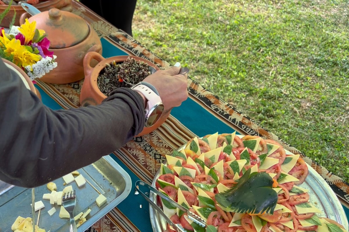 Food served on SA Expeditions Great Inca Trail trek Peru