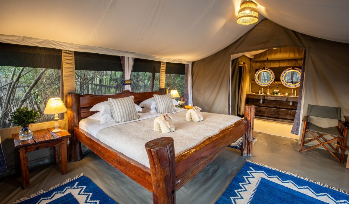 Luxurious tent room with ensuite bathroom in Offbeat Mara Camp at Mara Conservancy, Kenya