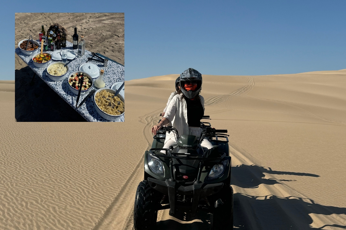 Meal and quad four wheeling at Skeleton Coast, Damaraland, Namibia