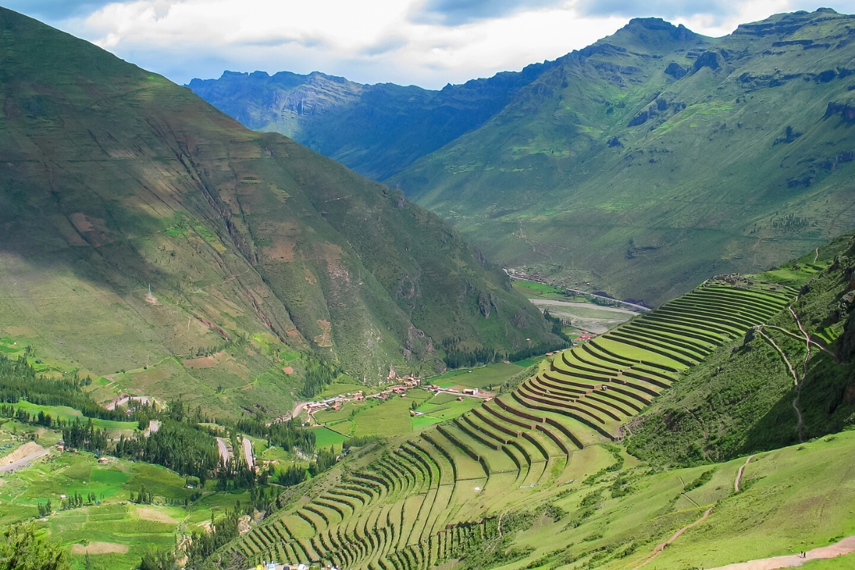 Terraces nearby Pisac in the Sacred Valley, Peru