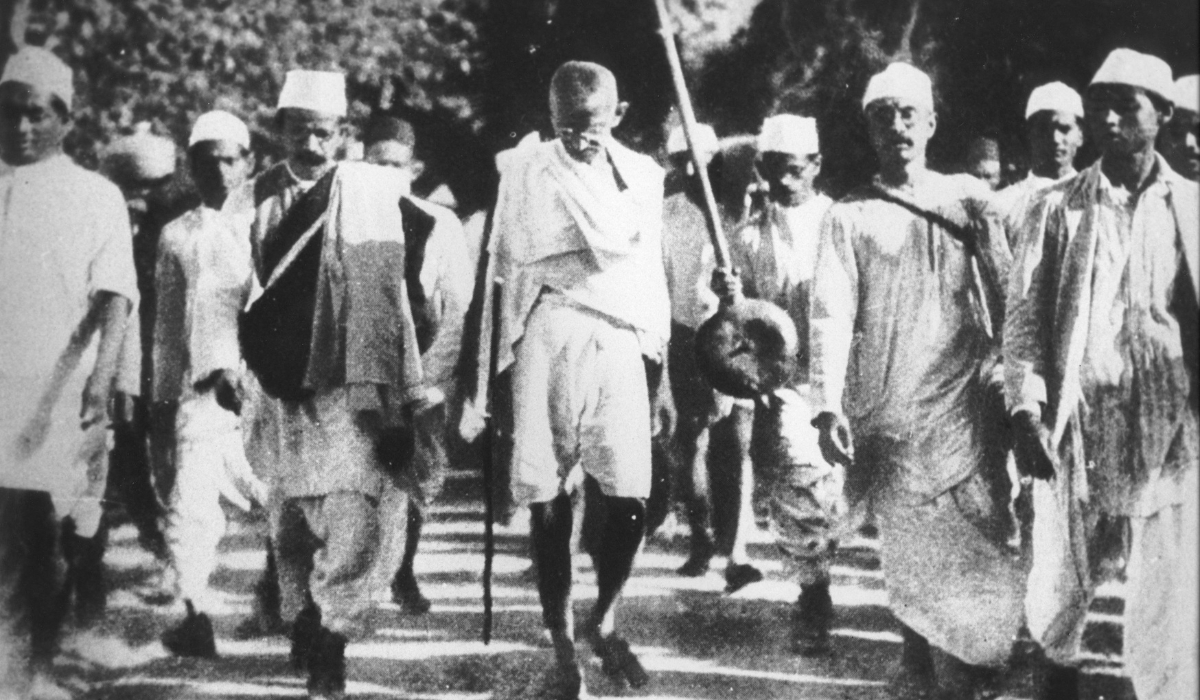 Mahatma Gandhi leading the famous Salt March, satyagraha in March 1930