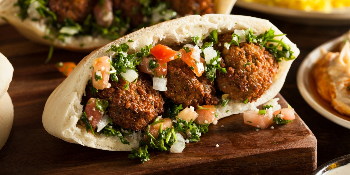 Falafel in pita bread, Jordanian food cuisine