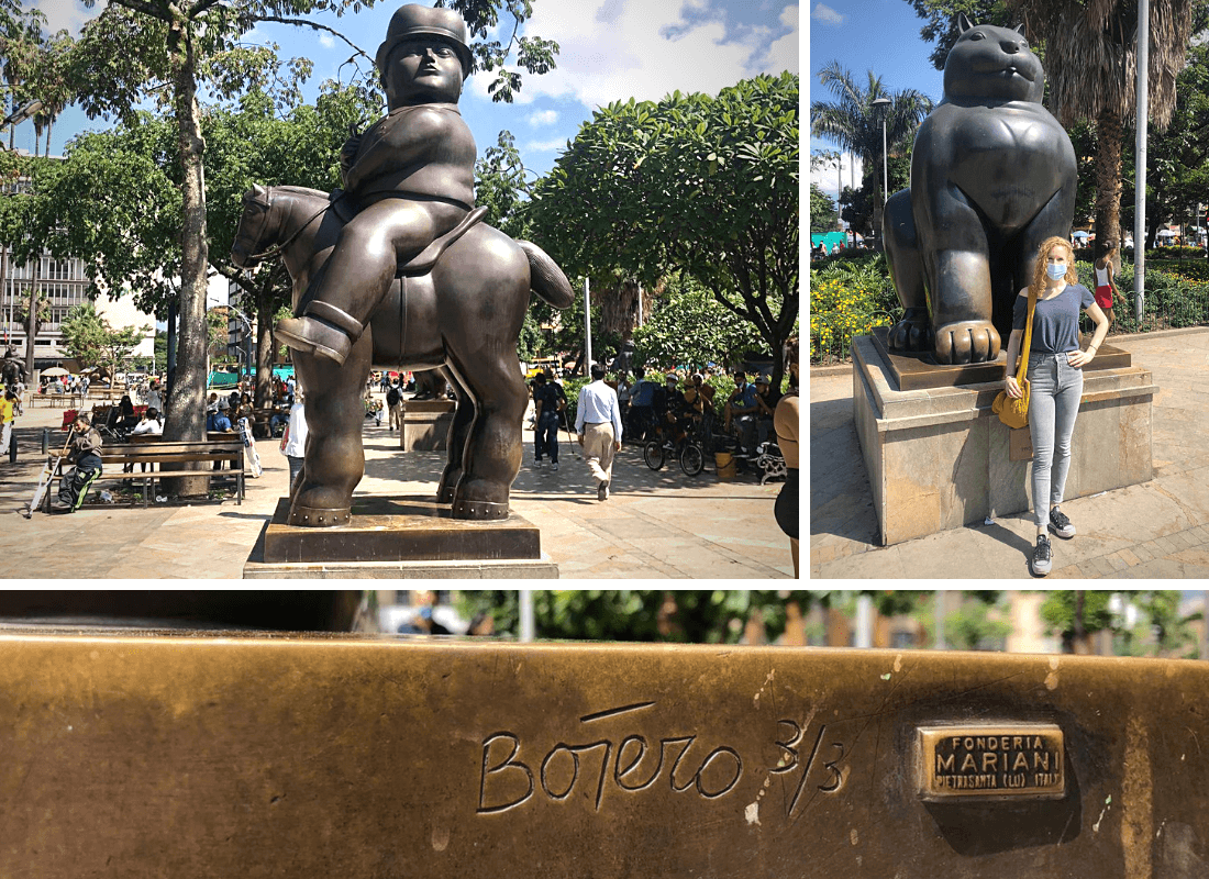 Endearing statues and iconic signatures in Plaza Botero. (Photo Emily Richards)