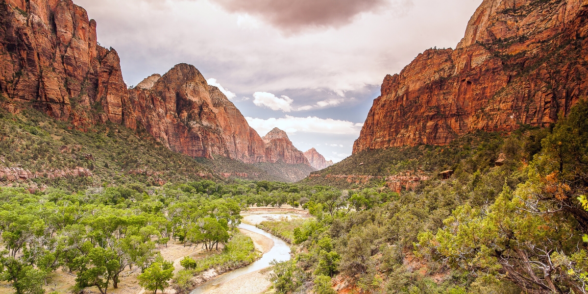 Valley in Zion National Park, Utah in Southwest US