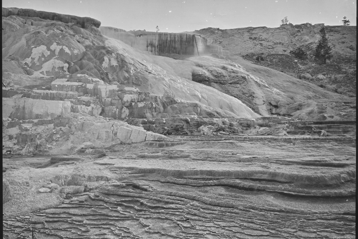 Mammoth Hot Springs in Yellowstone National Park taken circa 1878