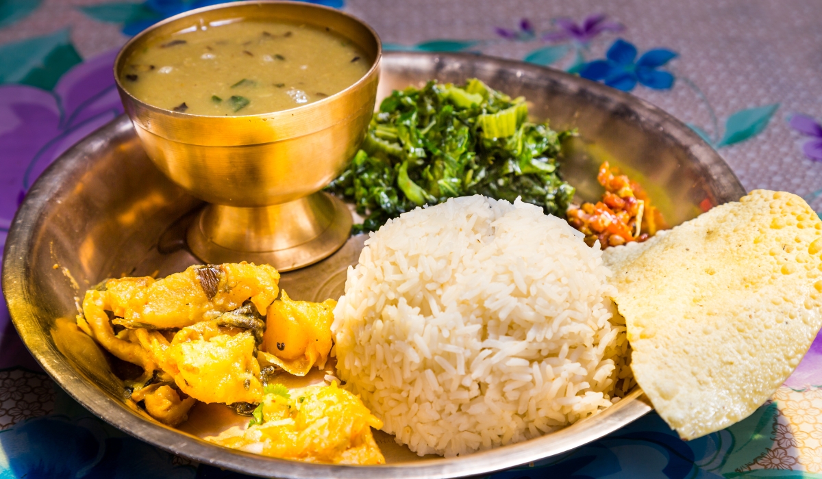 Dal bhat, traditional Nepali cuisine food