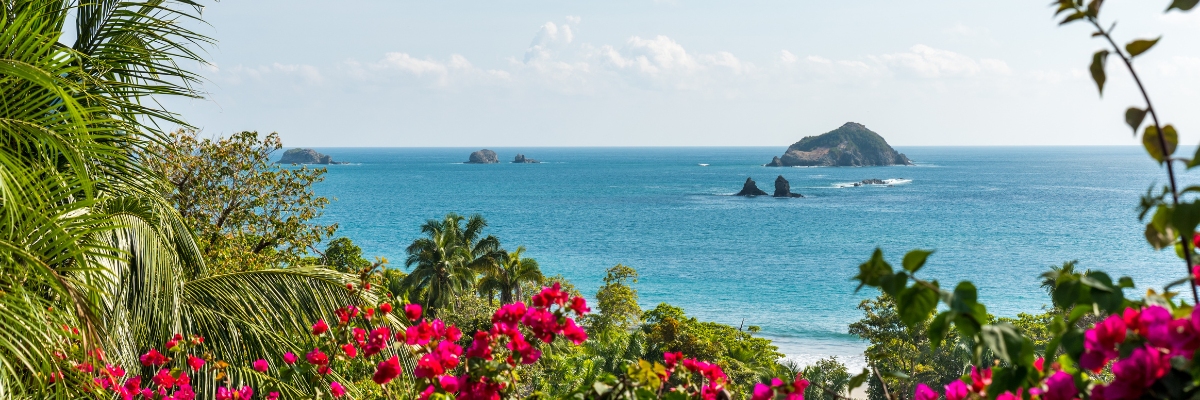 Pacific coast and vegetation of Manuel Antonio National Park in Costa Rica