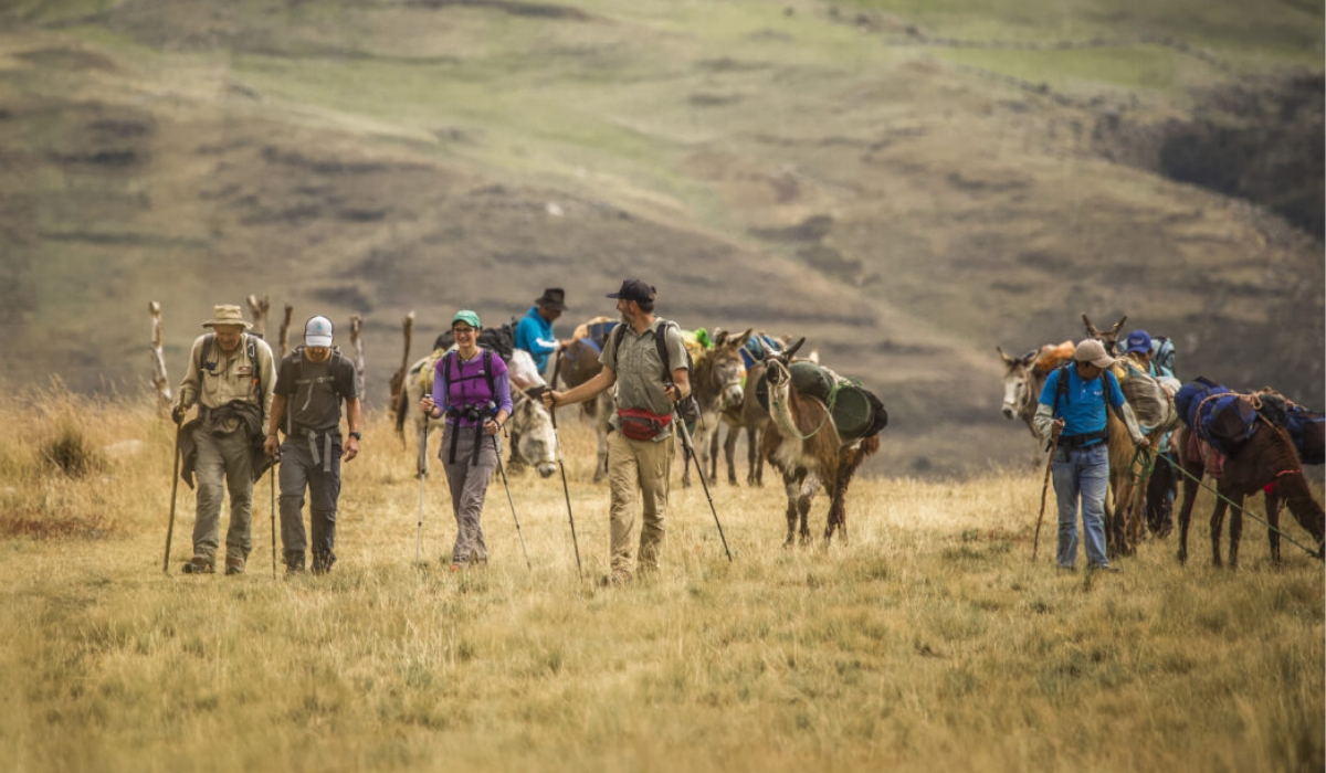 SA Expeditions Great Inca Trail team on the Qhapaq Nan