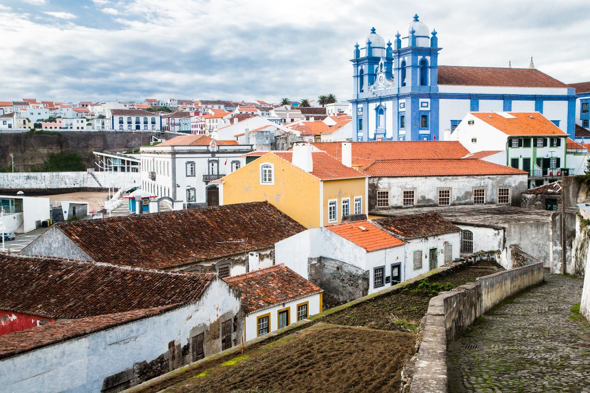 Streets of Angra do Heroísmo on Terceira Island, Azores, Portugal