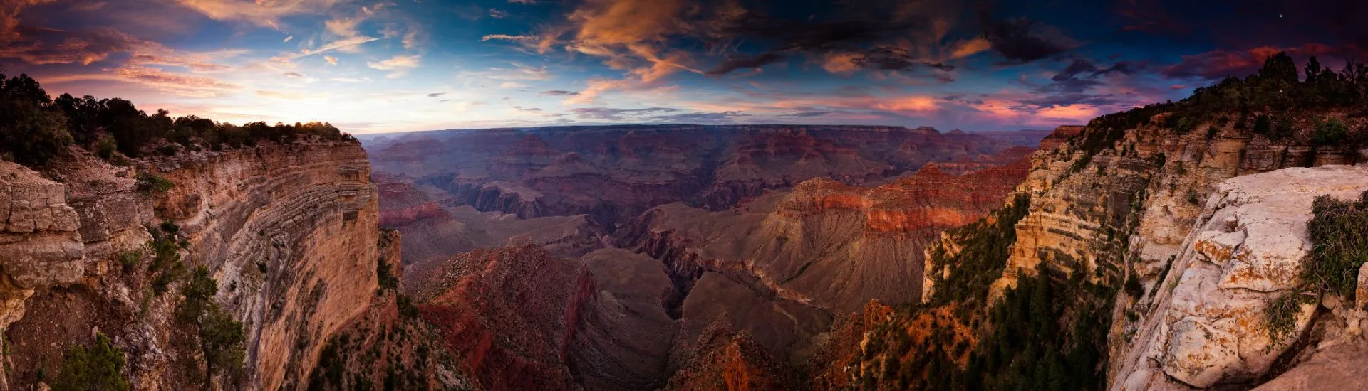 Sunset from the top of the Grand Canyon, Arizona