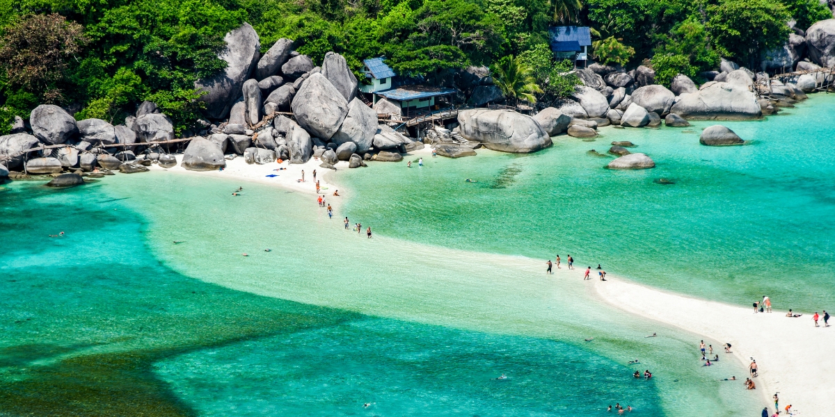 Sand bar at Koh Tao Island in Chumphon Archipelago, Thailand