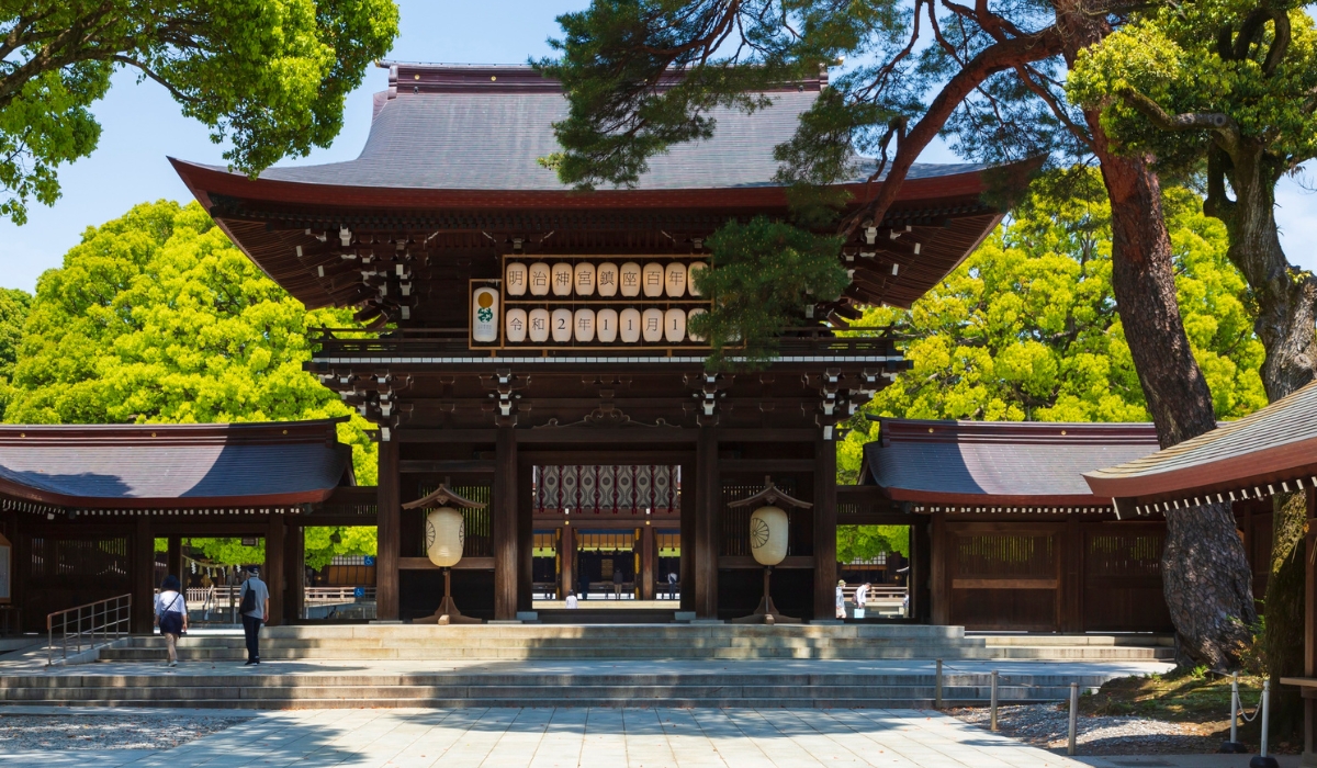 Meiji Jingu Shrine temple in Tokyo, Japan