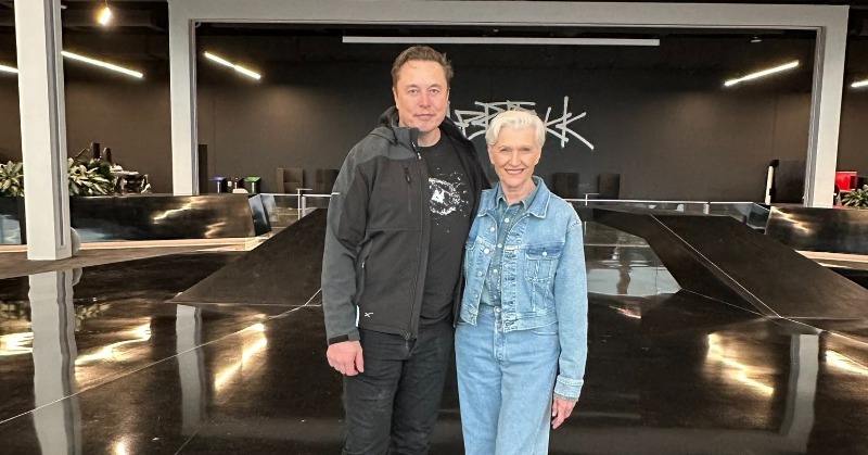 Maye Musk Drops By Tesla Gigafactory As Son Elon Musk's India Trip Takes A Rain Check