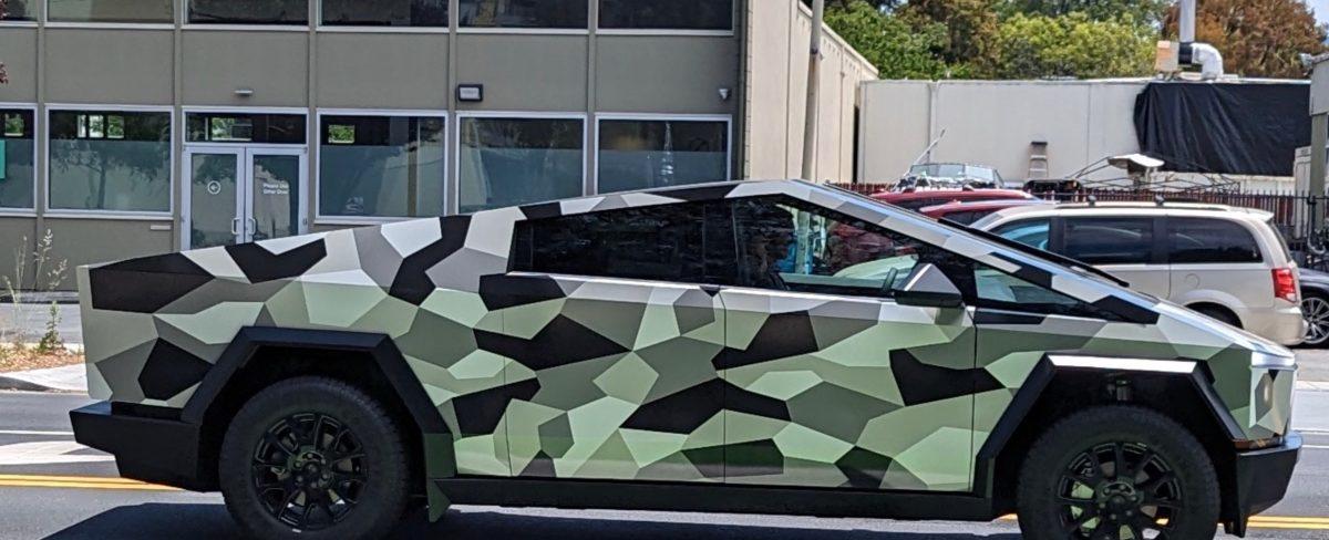 Tesla Cybertruck spotted with camouflage starts rumors