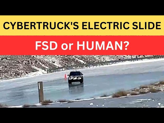 Tesla Cybertruck Shows Electric Slide on The Ice