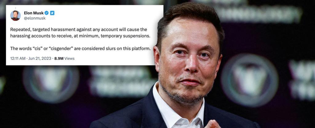 Elon Musk says terms like 'cisgender' are considered 'slurs' on Twitter